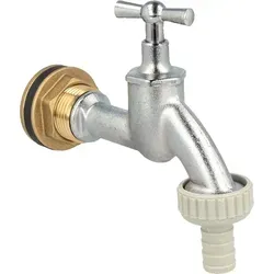 tecuro Auslaufventil mit Behälterverschraubung für Regentonne / Wassertank - 3/4 Zoll