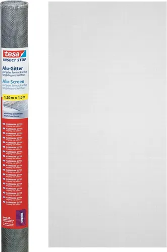 tesa Fliegengitter Nachfüllrolle für Fenster 1,0 m x 1,2 m grau