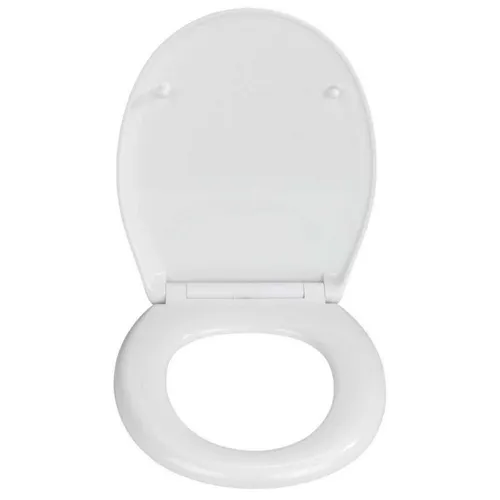WENKO WC-Sitz Gubbio - Antibakterielles Duroplast, bis 350 kg belastbar mit sanfter Absenkautomatik und Fix-Clip Befestigung
