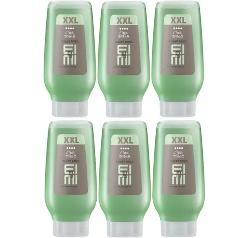 Wella EIMI Sculpt Force Haargel 6 x 250 ml - XXL - Haarstyling-Produkte, extra starkes Haargel für alle Haartypen mit Haltfaktor 4, sorgt für definiertes und glänzendes Haar.