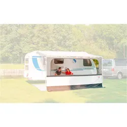 Fiamma Blocker Pro Vorderwand 400 - Caravan-Zubehör mit optimalem Schutz vor Sonne und Regen, einfach anzubringen und passend für alle Kurbelmarkisen. Aus wasserabweisendem, UV-beständigem Material und mit großem Fenster.
