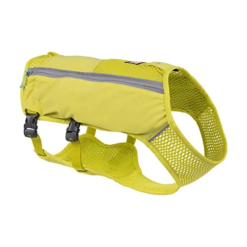 Ruffwear Trail Runner Running Weste Lichen Green XS - Bequeme Laufweste für Hunde, mit verstellbarem Rucksack-Design und 3 Reißverschlusstaschen für Snacks und Wasser