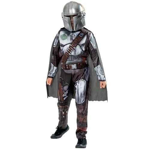 Disney Star Wars The Mandalorian Kinderkostüm von Rubie's, S-Größe (4-6 Jahre) - Kostüme für Kinder, offizielles Mandalorian-Kostüm mit Deluxe-Overall und 3D-Gürtel, ideal für Halloween und Rollenspiele.