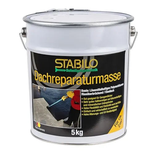 Stabilo Dachreparaturmasse 5 kg | Bitumen-Spachtelmasse für Dach-Abdichtung