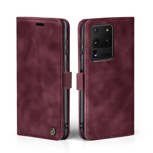 Handy Hülle für Samsung Galaxy S20 Ultra 5G Magnet Smartphone Cover Case Rot Top