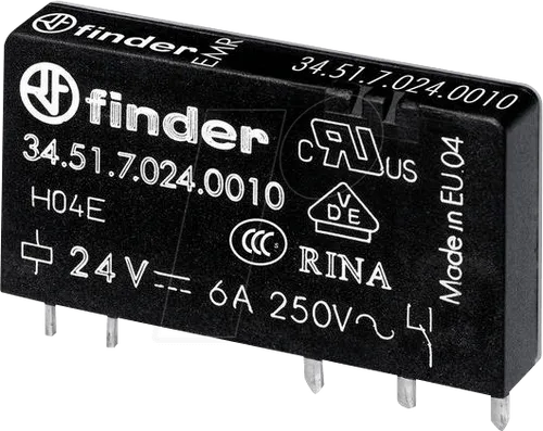 FIN 34.51.7 5V - Steck-Printrelais, 1 CO, 6 A, 5 V DC sensitiv