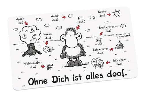 Frühstücksbrettchen Sheepworld Alles doof in weiß von GEDA LABELS