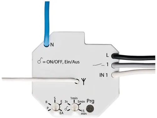 Busch-Jaeger 6701-101 1fach Aktor WaveLINE - Funk-Schaltaktor für einfache Steuerung elektrischer Lasten. Mit Reichweite von 100 m und vielseitigen Funktionen wie Zeitschalter und Lichtszenensteuerung, ideal für moderne Smart Home Anwendungen.