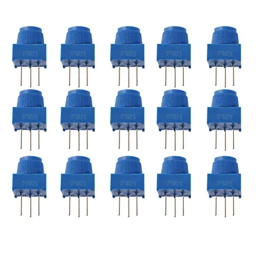 The Lord of the Tools 15 Stück 10 K Ohm Breadboard Trimmpotentiometer mit 270 Grad drehbarem Drehknopf, variable Widerstände, Trimmer-Potentiometer