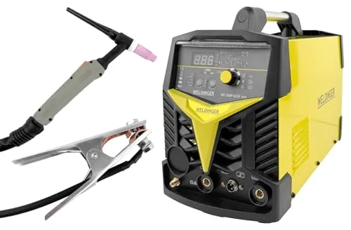 WELDINGER WIG-Schweißgerät WE 200P ACDC eco - Aluminium & mehr schweißen - Leistungsstarkes WIG-Schweißgerät mit HF-Zündung, ideal für Aluminium und andere Metalle. Kompakt, leicht und mobil, mit 5 Jahren Garantie und umfangreichen Funktionen für präzises Schweißen.