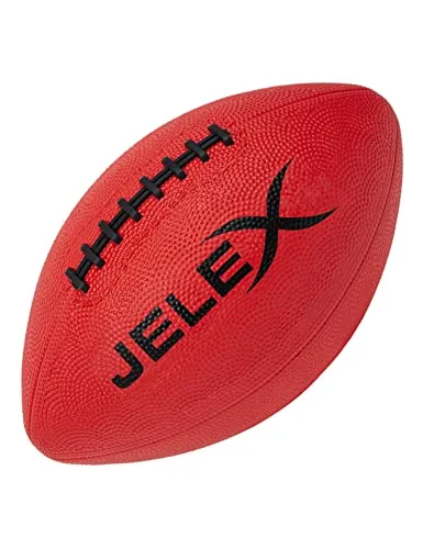 JELEX Touchdown American Football aus Gummi, mit klassischer Naht und hervorragender Sprung- und Flugeigenschaft, optimale Handlichkeit mit gutem Grip. Gewicht: 400 g (red)