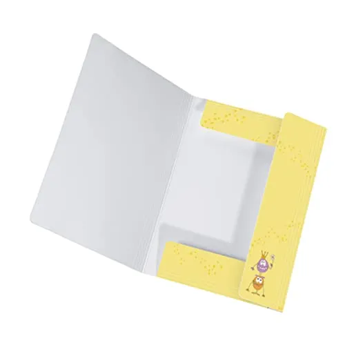 Original Falken Sammelmappe Kinder. Aus extra starkem Karton mit 3 Klappen und Gummiband für DIN A3 Motiv Monster Aufbewahrungs-Zeichen-Mappe für die Schule