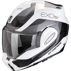 Scorpion Exo-Tech Evo Pro Commuta Klapphelm, Weiss-Silber, Größe S - Motorradhelm mit P/J Homologation und SpeedViewTM Sonnenblende für sofortige Augenentlastung. Ideal für alle Wetterbedingungen dank temperaturausgleichendem Innenfutter.