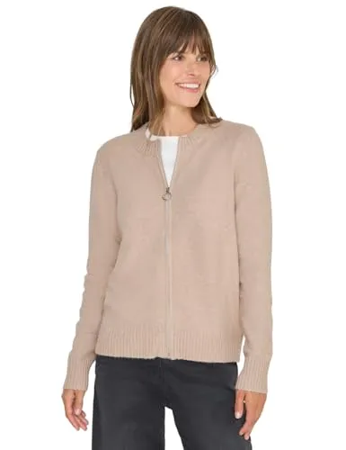 CECIL Cardigan mit Zipper in Sandalwood Beige Melange von CECIL