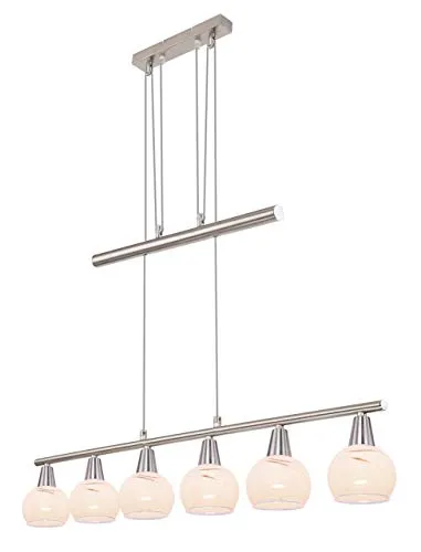 Globo Beleuchtung Hängeleuchte Nickel Matt - Moderne Hängeleuchte in nickel matt, ideal für stilvolle Wohnräume, ausgestattet mit 6xE14 LED für energieeffiziente Beleuchtung.