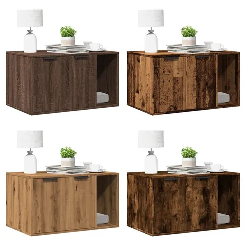 Katzenklo Katzentoilette Schrank - Stilvolles Katzenhaus aus Holzwerkstoff - Katzentoilette mit elegantem Design in Weiß, ideal für jedes Zuhause. Mit zwei Eingängen und einer Gesamtbelastbarkeit von 60 kg für zusätzlichen Komfort.