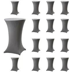 15x Stehtischhusse Stretch Anthrazit Partytisch Bistrotisch 80cm