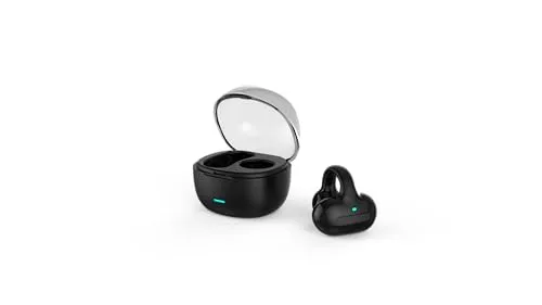 DOMIKIT Wireless Bluetooth Earphone Clip V5.3, 70mAh, Open Ear Clip, Bluetooth Headset with 16 Hours of Playback, Clip for Bluetooth Headset for Running, Workouts, Cycling (Black)