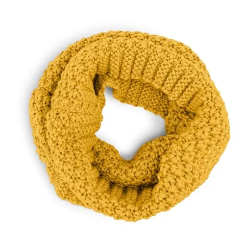 Ehrenkind Schlauchschal Kinder aus 100 % Merinowolle | Grobstrick, Mulesingfrei, Atmungsaktiv & Warm | Nahtloser Loopschal, Halstuch Jungen & Mädchen | Safran