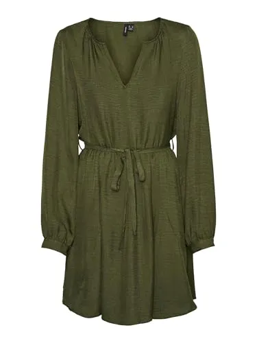VERO MODA Vmmeloney Ls Short Volume Dress WVN Ga in grün von VERO MODA