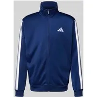 adidas Herren Trainingsjacke M 3S TR TT, dunkelblau - Funktionsjacke aus 100% recyceltem Polyester, ideal für kühle Tage mit sportlichem Design und Stehkragen für optimalen Tragekomfort.