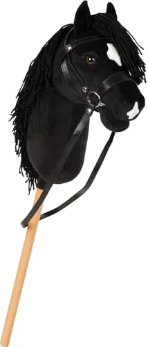 small foot Hobby Horse schwarz „Eddie“ - Schaukelpferd für aktive Bewegung und kreatives Spiel! Ideal für Hobby Horsing mit frisierbarer Mähne und realistischem Zubehör.