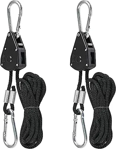 Rope Ratchet Seil Ratsche mit Haken Einstellbare RatchetRatchet Seil Flaschenzug Umlenkrolle Aufhänger Rope Ratchet Seilratsche für Verstellbarer Rolls Hängende Pflanzenlampe Zimmerpflanzen 2 Stück