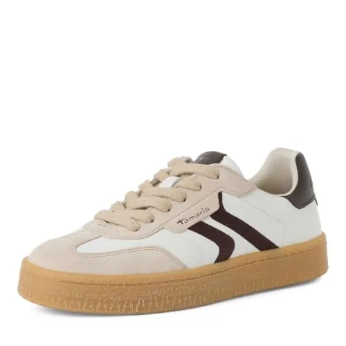 Tamaris Damen Sneaker Low flach, weiß (Offwhite Comb), 36 in weiß von Tamaris