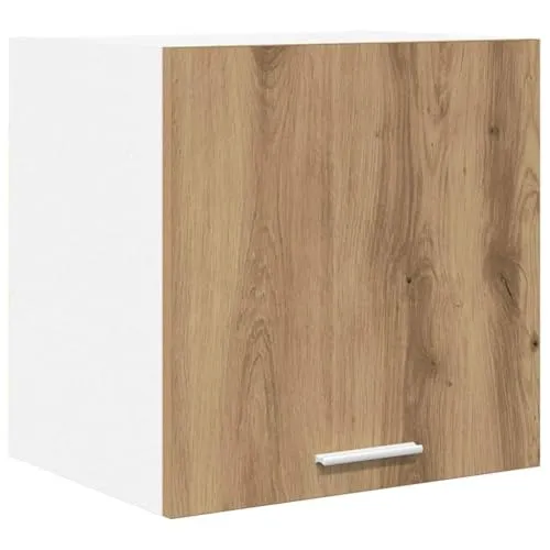 vidaXL Hängeschrank Riga Artisan-Eiche und Weiß 40 x 31 x 40 cm, Geräumiger Stauraum, robuster Küchenregal, Moderne Wand-Organizer, Holzlösung für mehr Platz