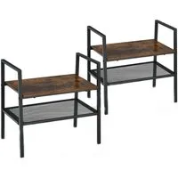 COSTWAY Schuhregal 2-tlg. aus Metall, stapelbar und vielseitig