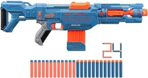 Produktbild NERF Elite 2.0 Echo CS-10 Blaster – 24 Darts, motorisierter Launcher, anpassbar mit 4 Tactical Rails