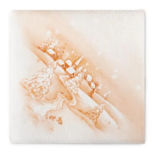 Mank GmbH Airlaid Servietten 40x40 cm Premium Einweg Serviette stoffähnlich und saugstark perfekt für Weihnachtsfeiern & Adventsfeiern Weihnachtsservietten 50 Stück Silence