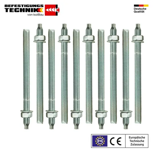 Ankerstangen M10x130 Gewindestange ETA 10St. Verbundanker + Mutter Verbundmörtel
