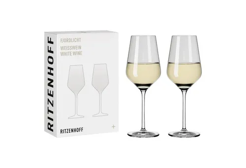 RITZENHOFF Weißweinglas 300 ml - Serie Fjordlicht Nr. 2, 2 Stück mit Farbverlauf Grey - Weißweingläser im 2er-Set, aus hochwertigem Kristallglas mit elegantem Farbverlauf. Ideal für besondere Anlässe, spülmaschinengeeignet und Made in Germany.