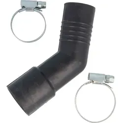 tecuro Überlauf-Verbindungsstück Ø 25 auf Ø 30 mm, ca. 40° gewinkelt - Schwarz