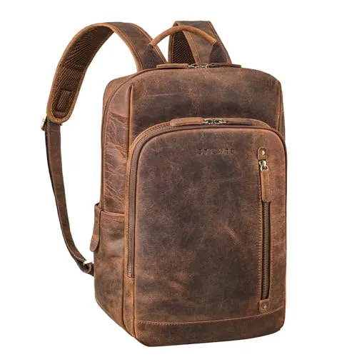 STILORD 'Johnson' Lederrucksack für Herren - Vintage Business Rucksack - Hochwertiger Lederrucksack für 13,3 Zoll MacBook, ergonomisch gestaltet für maximalen Komfort. Ideal für Uni, Büro und Geschäftsreisen. Stilvolles Design trifft auf Funktionalität!