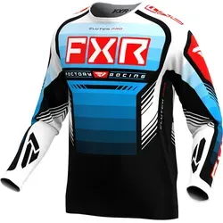 FXR Clutch Pro 2024 Motocross Jersey XL, schwarz-weiss-rot-blau - Motocross-Jersey für Männer, optimierte Passform und leistungsstarkes, atmungsaktives Polyester für maximale Bewegungsfreiheit und schnellen Feuchtigkeitstransport.