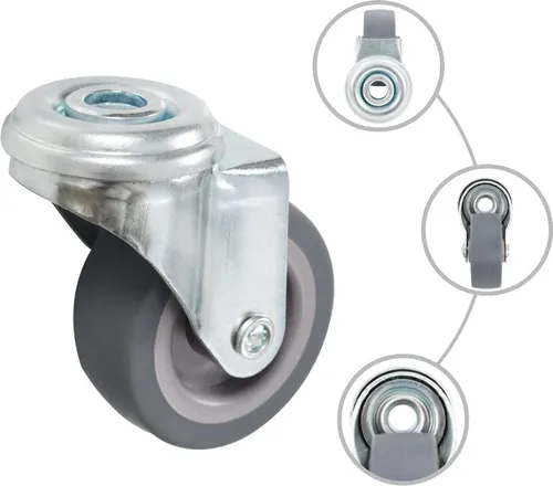 vidaXL Schwerlastrolle 8 Stk. Lenkrollen 50 mm mit Bolzenloch - Möbelrollen für vielseitige Anwendungen, mit geräuschlosem Lauf und schützender Oberfläche für Böden. Maximale Belastbarkeit von 35 kg pro Rolle.