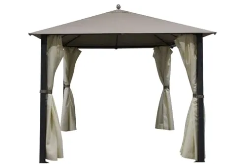TrendLine Seitenteile für Pavillon Kos 4 tlg. taupe - Pavillonzubehör mit 100% Polyester für optimalen Sonnenschutz, ideal für entspannte Stunden im Garten.