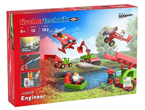 fischertechnik 564066 JUNIOR Engineer Bausatz - Modellbausatz für Kinder ab 5 Jahren, mit Solarrotor und Pneumatikzylinder für spielerisches Lernen und technisches Verständnis