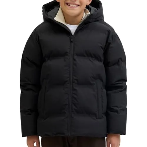 Jack & Jones Essential Soho Hooded Puffer Winterjacke Kinder - Funktionsjacken für Kinder mit warmem Futter, windabweisend und praktischen Seitentaschen - ideal für kalte Wintertage.