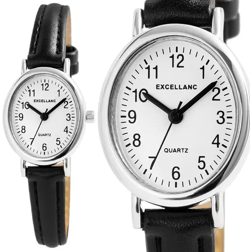 Excellanc Quarzuhr 1900265: Elegante Damenuhr mit Lederimitatband - Armbanduhren, stilvolle Quarzuhr mit ovalem Gehäuse und spritzwassergeschütztem Design – ideal für den täglichen Gebrauch.