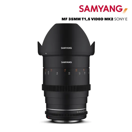 Samyang VDSLR 35mm T1.5 MK2 für Sony E - Premium Standardobjektiv - Objektive mit ausgezeichneter optischer Leistung und wetterbeständiger Konstruktion, ideal für professionelle Filmaufnahmen.