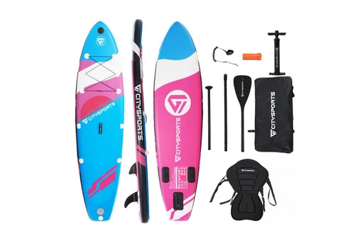 CITYSPORTS Stand Up Paddle Set 320x80x15 cm bis zu 160kg SUP-Board SUP-Paddel, Aufblasbar Stabil Leicht Komplett Set Tragetasche Paddel