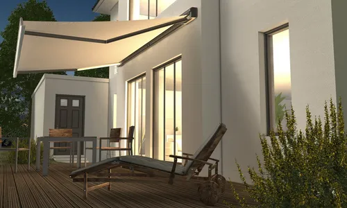 Spettmann Kassettenmarkise SUNLITE mit Funkmotor und LED-Streifen - Elegante Kassettenmarkise SUNLITE mit elektrischem Funkmotor für mühelose Bedienung. Integrierte, dimmbare LED-Leuchten schaffen eine angenehme Atmosphäre und schützen das Tuch dank geschlossener Kassette optimal vor Witterungseinflüssen.