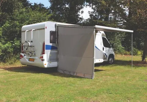 Markisenseitenteil für Reisemobil H = 240-280 cm mit Fenster - Markisen, hochwertiges AWT Stoffmaterial für optimalen Sonnenschutz und Sichtschutz beim Camping