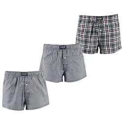 ADAM JEANS Webboxer Gewebte Boxershorts American Unterhosen Herren Boxershorts Kariert (3-St., 3er Set, 6er Set, 12er Set) Web Boxershorts Herren lockere Boxershorts Herren weit Männer Boxer schwarz XL