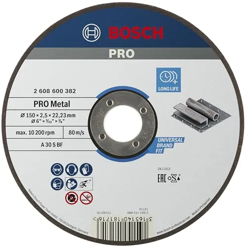 Bosch PRO Metal Trennscheibe, 150 x 2.5 x 22.23 mm, gerade, oSa