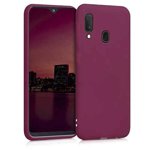 kwmobile Handyhülle für Samsung Galaxy A20e Hülle - TPU Case - Kabelloses Laden - Schutzhülle Cover in Bordeaux Violett