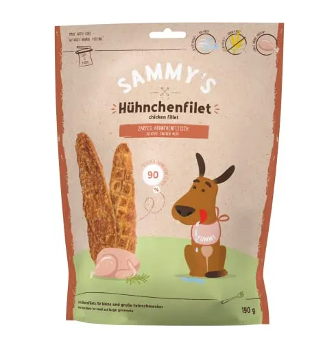 Sammy's Hühnchenfilet - Zarter Snack für Hunde, 190 g, getreidefrei und ohne Zuckerzusatz, ideal für Feinschmecker